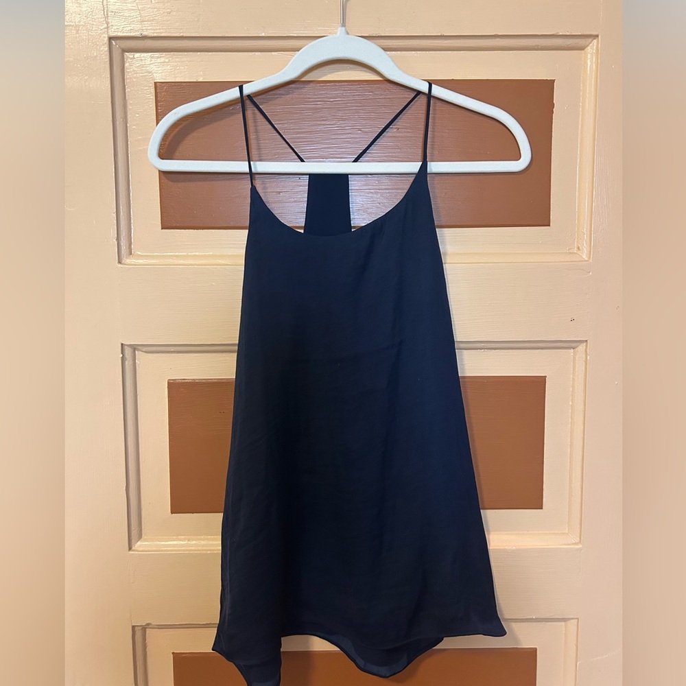 Navy Naked Zebra flowy tank